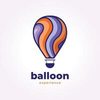 luft ballong logotyp design vektor. luft transport mall illustration. luft utforskning ikon vektor