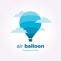 minimalistisch heiß Luft Ballon Logo Symbol Vorlage Design. Flugzeug im das Wolke Illustration Vektor