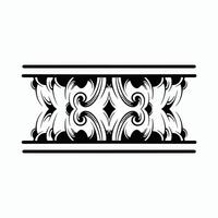 Stammes-polynesisches Mandala-Design, geometrisches hawaiianisches Tattoo-Stil-Muster-Vektor-Ornament in Schwarz und Weiß vektor