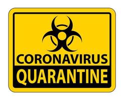 Coronavirus-Quarantänezeichen-Isolat auf weißem Hintergrund, Vektorillustration eps.10 vektor