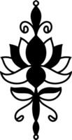 Lotus Blume Gekritzel Symbol Gravur vektor