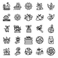 enkel uppsättning av vektor lantbruk ikon mönster. innehåller saker tycka om ladugård, boskap, träd trädgård och många Mer. redigerbar stroke.