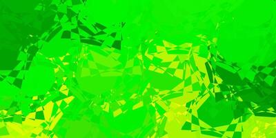 hellgrüner, gelber Vektorhintergrund mit Dreiecken, Linien. vektor