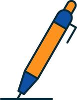 Stift Linie gefüllt zwei Farben Symbol vektor