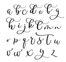 Brushpen alfabetet. Moderna kalligrafi handskriven bokstäver Vektor illustration