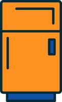 kylskåp linje fylld två färger ikon vektor