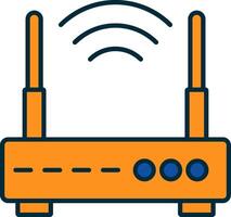 W-lan Router Linie gefüllt zwei Farben Symbol vektor