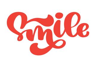 Smile Hand lettering text typografi affisch vektor