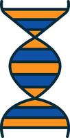 DNA Linie gefüllt zwei Farben Symbol vektor