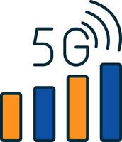 Signal Status Linie gefüllt zwei Farben Symbol vektor