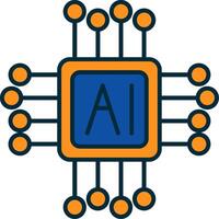 ai Linie gefüllt zwei Farben Symbol vektor