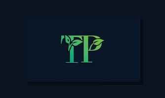 minimales tp-Logo im Blattstil vektor