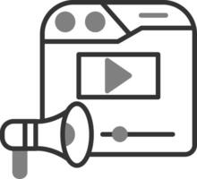 Video-Marketing-Vektorsymbol vektor