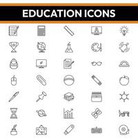 utbildning ikoner, utbildning ikon packa, utbildning linje ikoner vektor