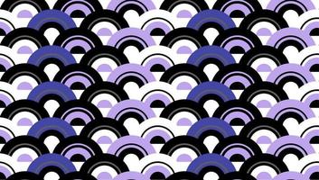 sömlös abstrakt båge våg lila halvcirkel prick mönster bakgrund. vektor illustration
