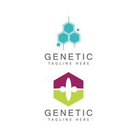 DNA-Gen-Logo-Schablonenvektorsymbolillustration vektor