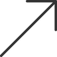Pfeil-Vektor-Symbol nach oben rechts vektor
