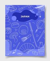 japan country nation med klotterstil för mall för banners, flygblad, böcker och tidningsomslag vektor