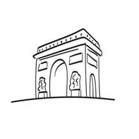 Arc de Triomphe Illustration Vektor auf weißem Hintergrund Strichzeichnungen isoliert