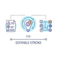CSV-Konzeptsymbol vektor