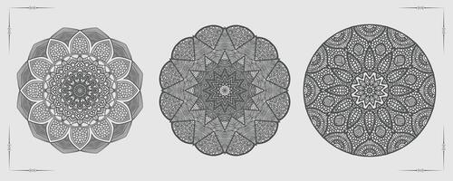 Vektor Luxus Mandala Vorlage Hintergrund und Zier Design zum Färbung Buchseite, Gruß Karte, Einladung, Tätowierung, Blumen- Mandala.