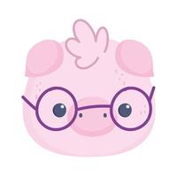 gris med glasögon ansikte vektor