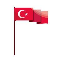 Türkei Fahnenschwingen in der Stange vektor