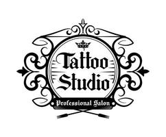 tatuering studio märke vektor