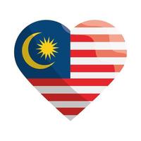 Herz mit Malaysia-Flagge vektor