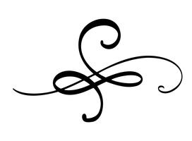 Hand gezeichnete Grenze Flourish Separator Kalligraphiedesignerelemente. Vektorweinlesehochzeitsillustration lokalisiert auf weißem Hintergrund vektor