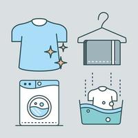tvätt ikoner vektor