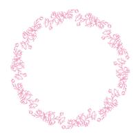 Rosa blomsterkrans Handdukad ram vektor