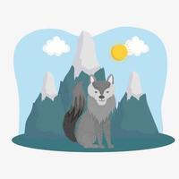 Cartoon-Wolf-Landschaft vektor