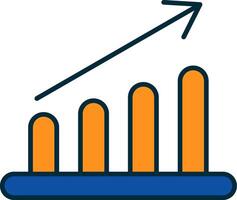 Graph Bar Linie gefüllt zwei Farben Symbol vektor