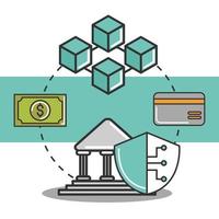 Fintech-Bank-Blockchain vektor