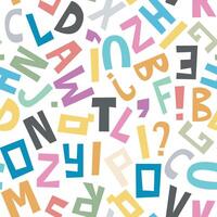 engelsk alfabet slumpmässig skära ut brev sömlös mönster vektor