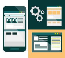 Optimierung der Website-Entwicklung einstellen vektor