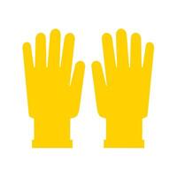 Vektor Illustration von Gelb Konstruktion Handschuhe. schützend Handschuhe während Arbeiten isoliert auf Weiß Hintergrund.