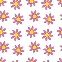 nahtlos Blumen- Muster. einfach, Niedlich, Rosa Blumen. zum Hintergrund, Verpackung, Verpackung Papier, Abdeckung, Fall. vektor