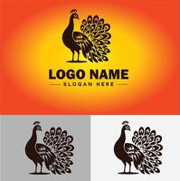 Pfau Logo Luxus Stil Symbol Unternehmen Marke Geschäft Pfau Logo Vorlage editierbar Vektor