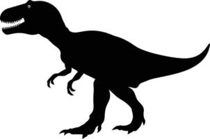 ai genererad silhuett dinosaurie svart Färg endast vektor