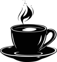 ai genererad silhuett en kopp av kaffe svart Färg endast vektor