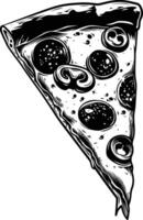 ai generiert Silhouette Pizza Scheibe schwarz Farbe nur vektor