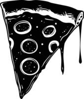 ai generiert Silhouette Pizza Scheibe schwarz Farbe nur vektor