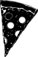 ai generiert Silhouette Pizza Scheibe schwarz Farbe nur vektor