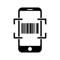 Telefonsymbol Telefonsymbolsymbol mit Barcode für App und Messenger vektor