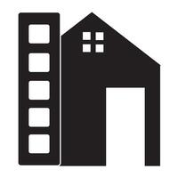 Produktionshaus-Symbol-Logo-Vektor-Design-Vorlage vektor