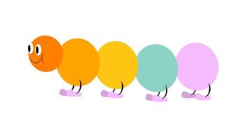 söt färgrik larv tecknad serie vektor illustration för barn