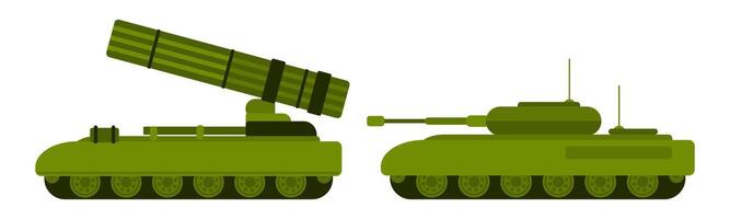 verfolgt Militär- Ausrüstung Panzer und Artillerie Neu vektor