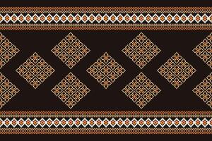 etnisk geometrisk tyg mönster korsa stitch.ikat broderi etnisk orientalisk pixel mönster brun bakgrund. abstrakt, vektor, illustration. textur, kläder, halsduk, dekoration, motiv, siden tapet. vektor